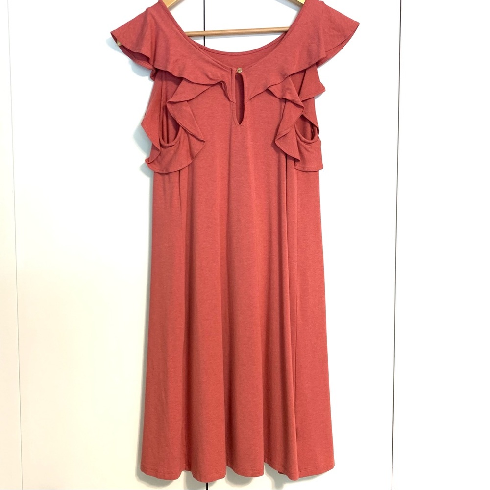 Loft ruffled swing dress size S
